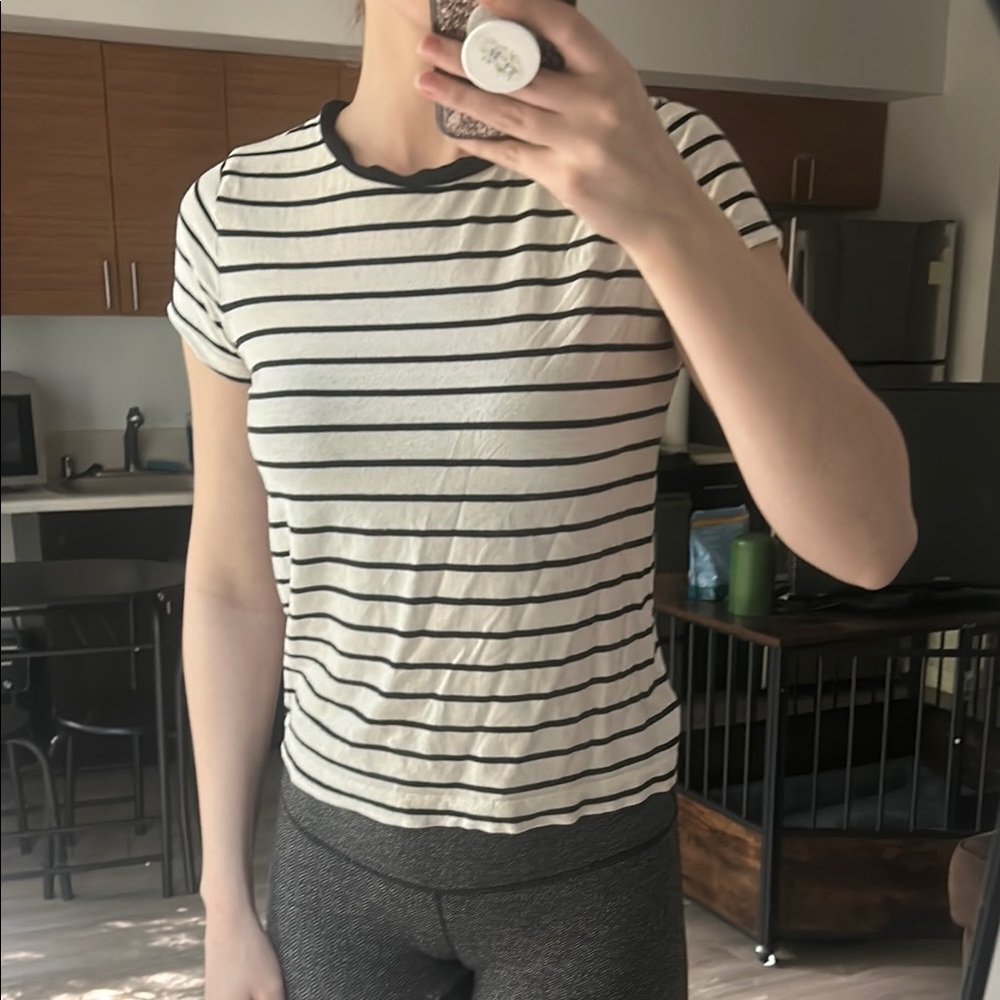 Striped Black and White Women's Top